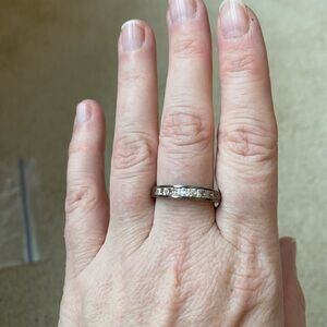 Channel set princess cut band